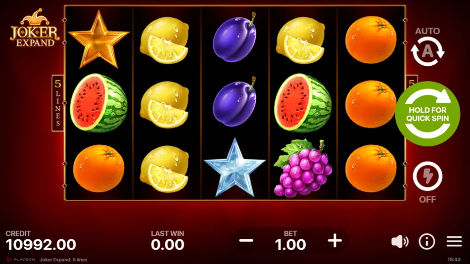 Gold Scatter and Diamond Scatter symbols on the Joker Expand 5x3 grid