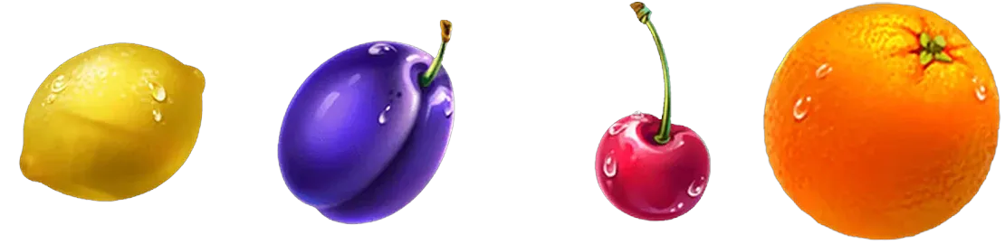 Lemon, Plum, Cherry and Orange symbols paytable icons